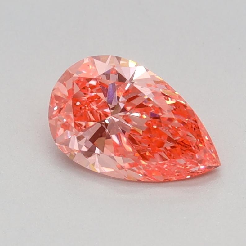 0.59 Ct. Fancy Vivid Orangy Pink Pear Lab Grown Diamond