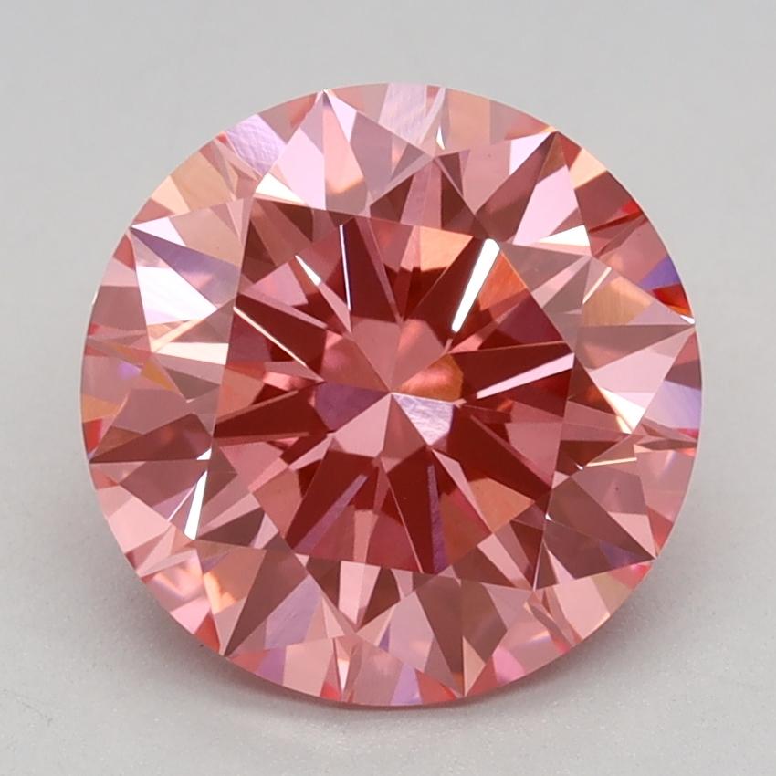 2.15 Ct. Fancy Vivid Pink Round Lab Grown Diamond