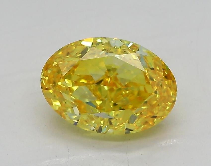 1.53 Ct. Fancy Vivid  Yellow Oval Lab Grown Diamond