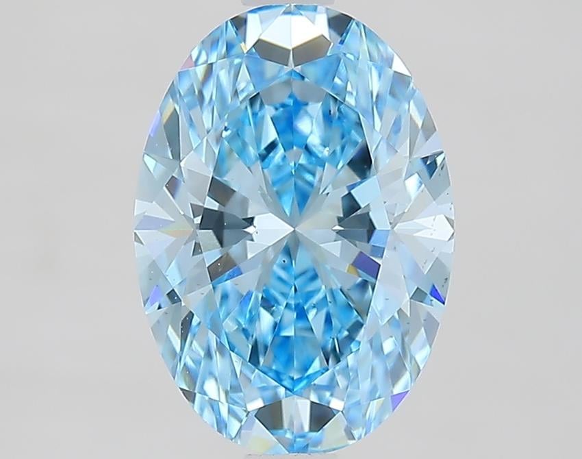 1.95 Ct. Fancy Vivid Blue Oval Lab Grown Diamond