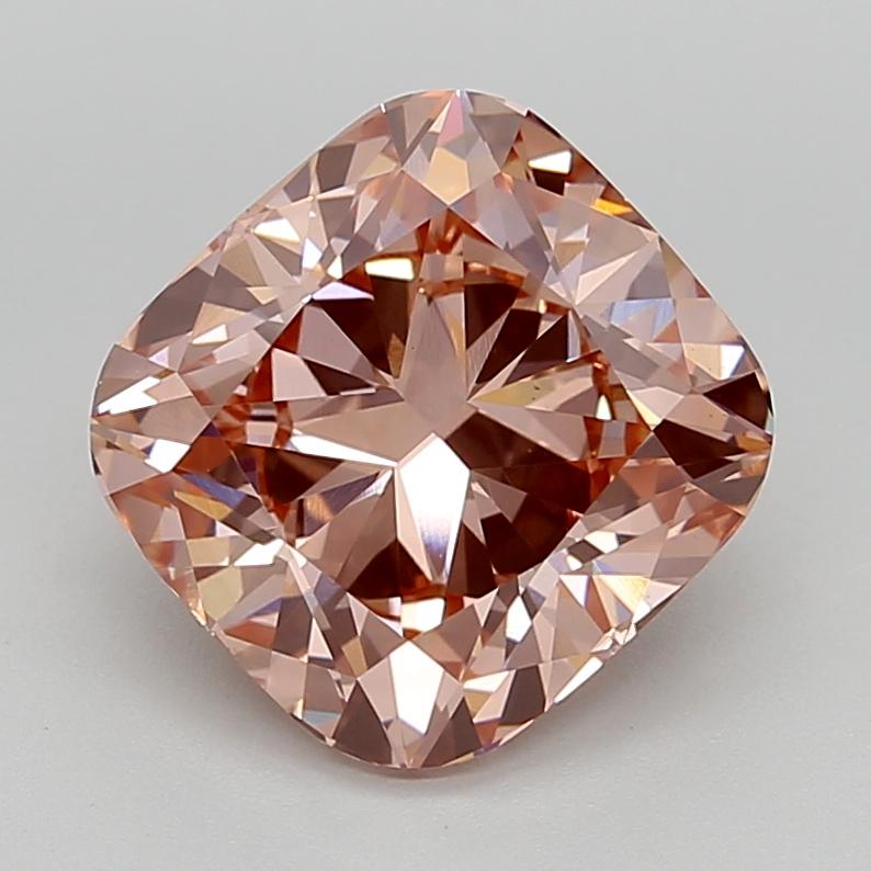 5.08 Ct. Fancy Intense Brownish Pink Cushion Lab Grown Diamond