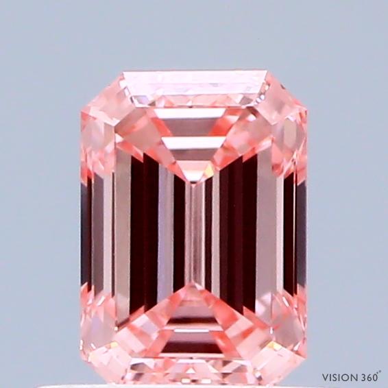0.57 Ct. Fancy Vivid Pink Emerald Lab Grown Diamond