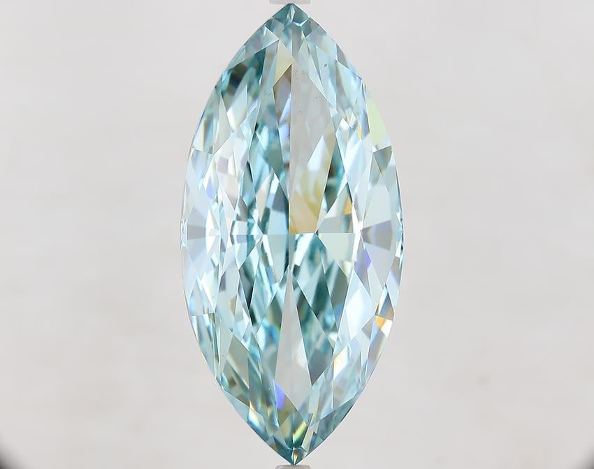15.51 Ct. Fancy Intense Bluish Green Marquise Lab Grown Diamond