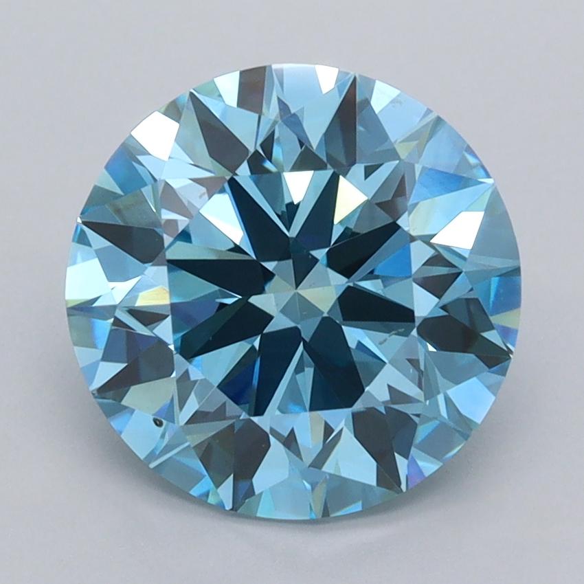 2.90 Ct. Fancy Vivid  Blue Round Lab Grown Diamond