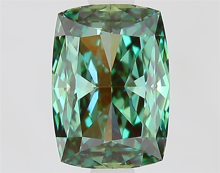 1.56 Ct. Fancy Vivid  Green Cushion Lab Grown Diamond