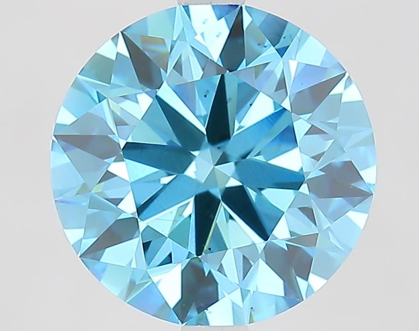 3.70 Ct. Fancy Vivid Blue Round Lab Grown Diamond