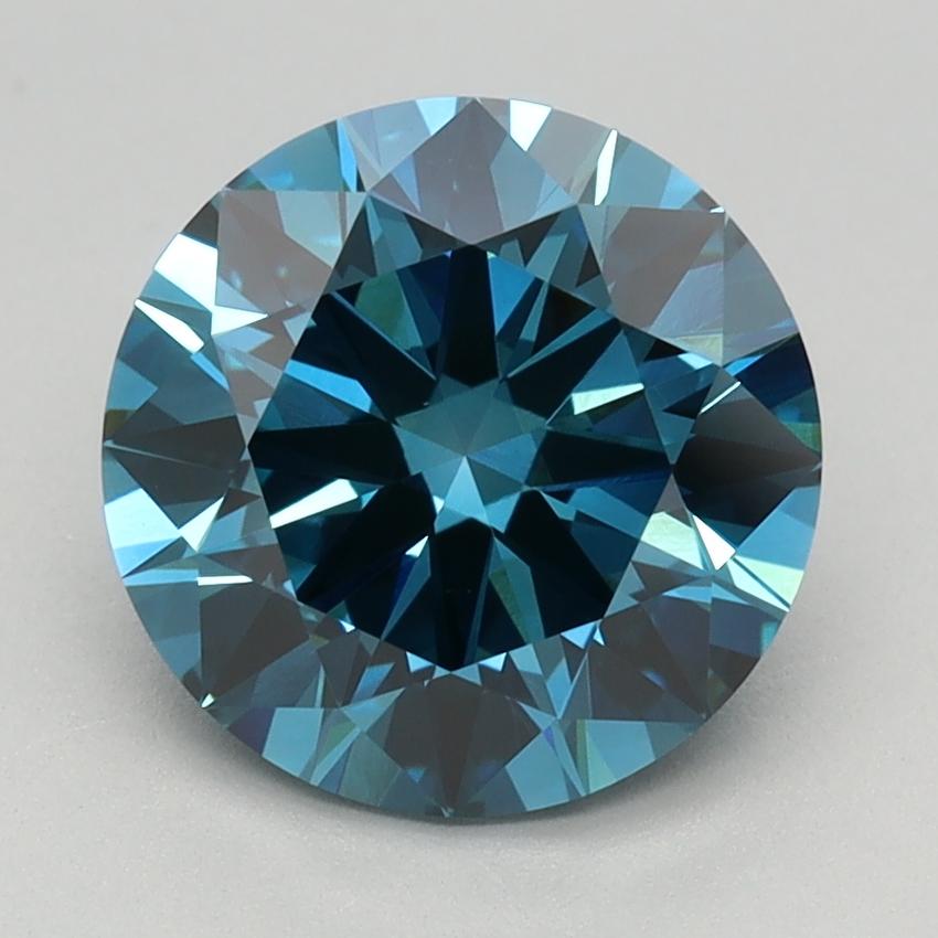 2.40 Ct. Fancy Vivid Blue Round Lab Grown Diamond