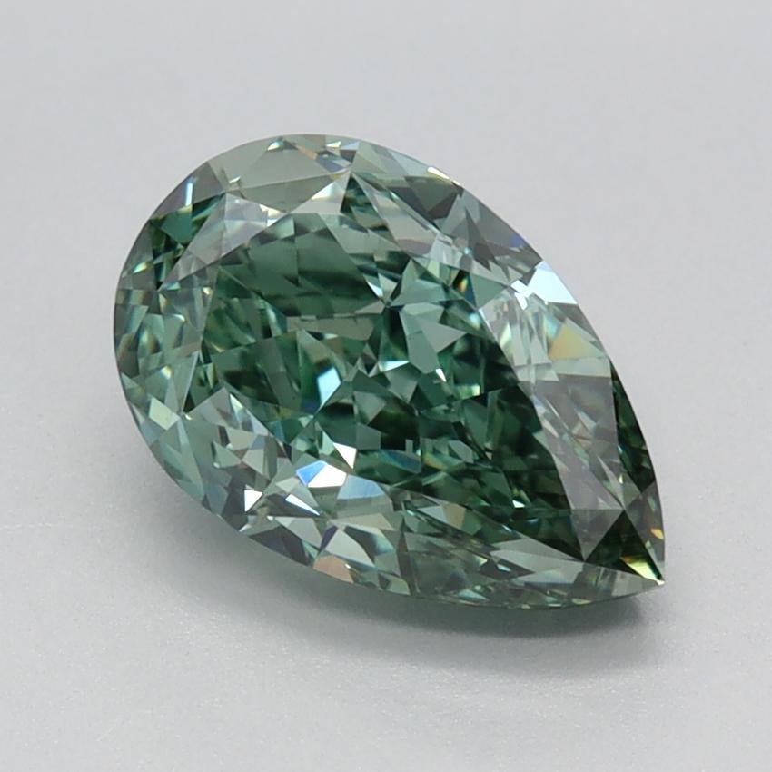 1.70 Ct. Fancy Vivid Green Pear Lab Grown Diamond