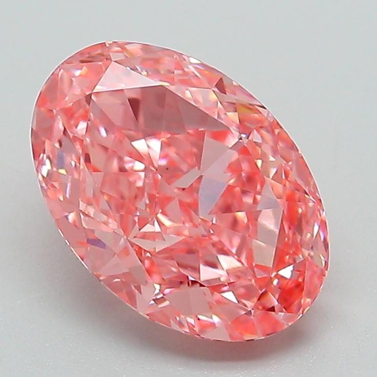 2.10 Ct. Fancy Vivid Pink Oval Lab Grown Diamond