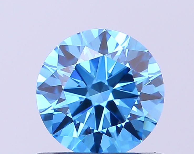 0.59 Ct. Fancy Vivid Blue Round Lab Grown Diamond