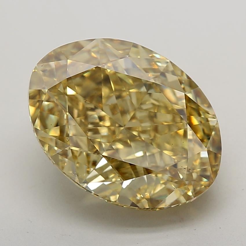 10.62 Ct. Fancy Intense  Yellow Oval Lab Grown Diamond