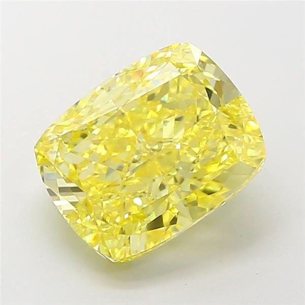 5.00 Ct. Fancy Intense Yellow Cushion Lab Grown Diamond