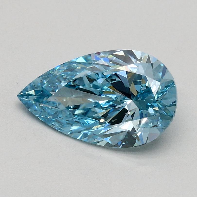 0.71 Ct. Fancy Vivid Blue Pear Lab Grown Diamond