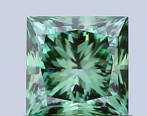 1.04 Ct. Fancy Vivid Green Princess Lab Grown Diamond