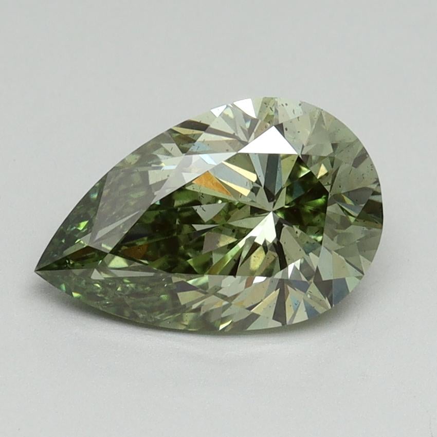 1.60 Ct. Fancy Vivid Green Pear Lab Grown Diamond