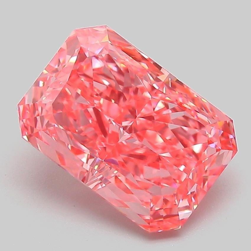 3.08 Ct. Fancy Vivid Pink Radiant Lab Grown Diamond