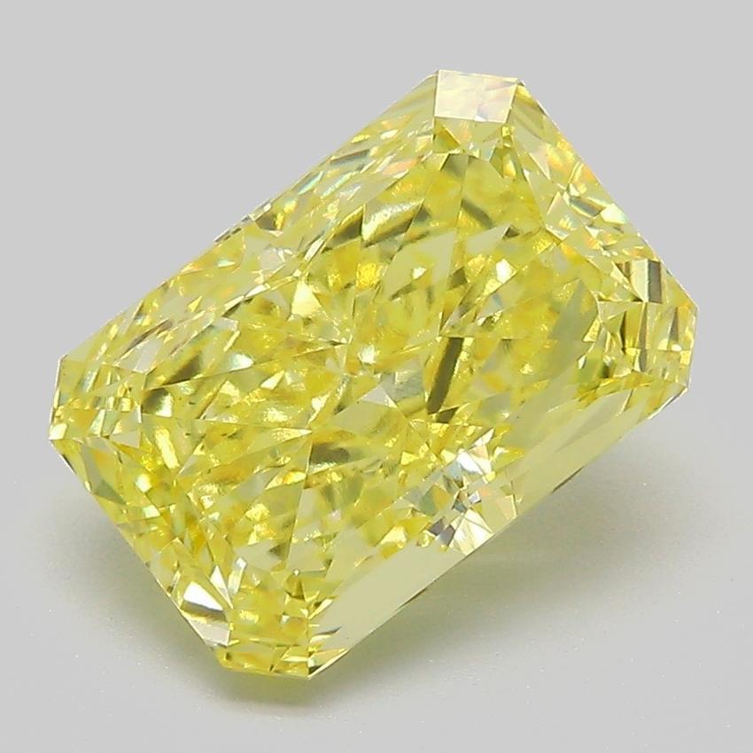 4.07 Ct. Fancy Vivid Yellow Radiant Lab Grown Diamond