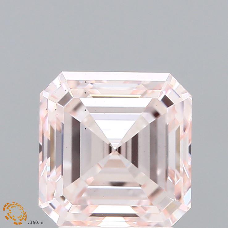 3.02 Ct. Fancy Light  Pink Asscher Lab Grown Diamond