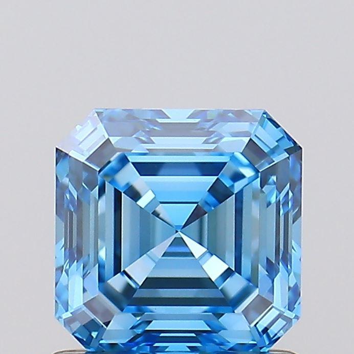 1.04 Ct. Fancy Vivid Blue Asscher Lab Grown Diamond