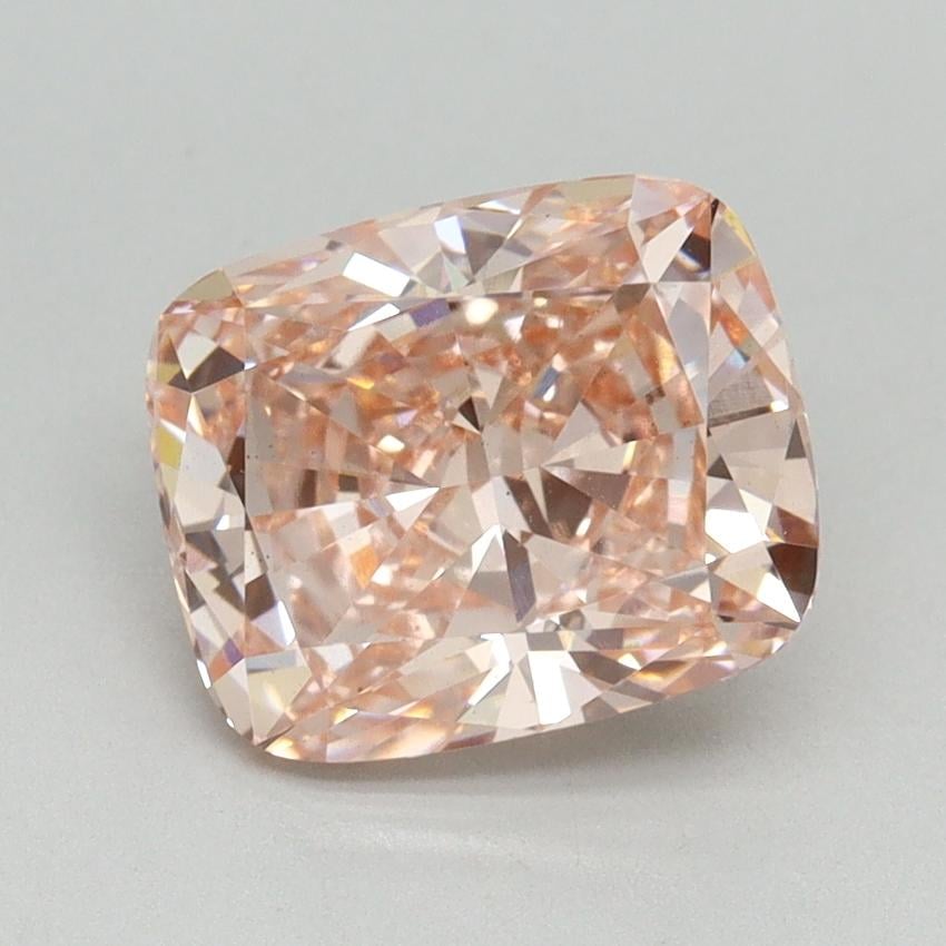 2.63 Ct. Fancy Vivid Pink Cushion Lab Grown Diamond