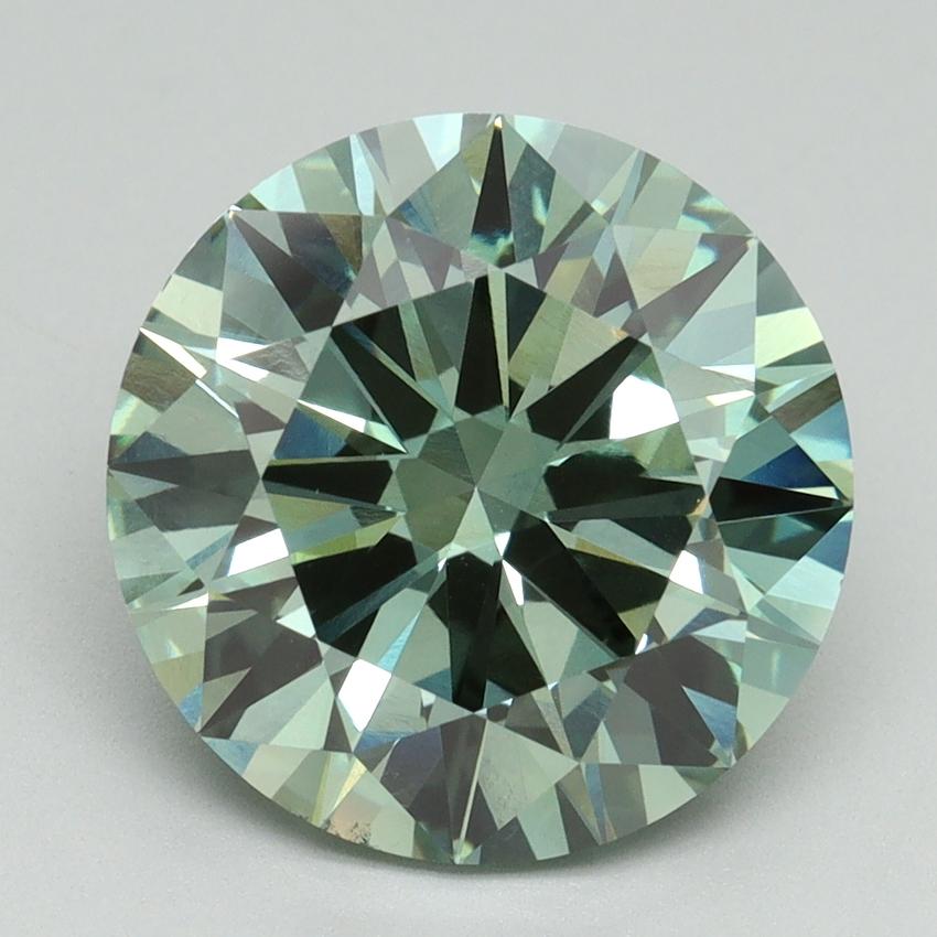 5.04 Ct. Fancy Vivid Green Round Lab Grown Diamond