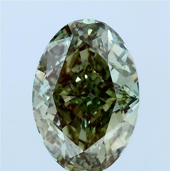 3.13 Ct. Fancy Vivid Green Oval Lab Grown Diamond