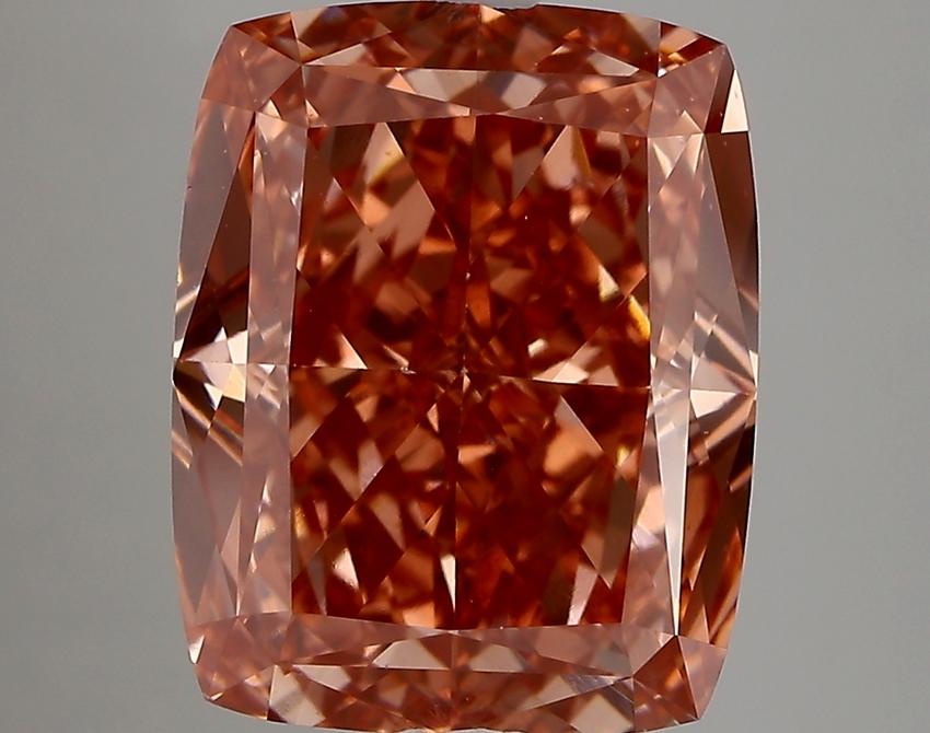 6.10 Ct. Fancy Vivid Pink Cushion Lab Grown Diamond
