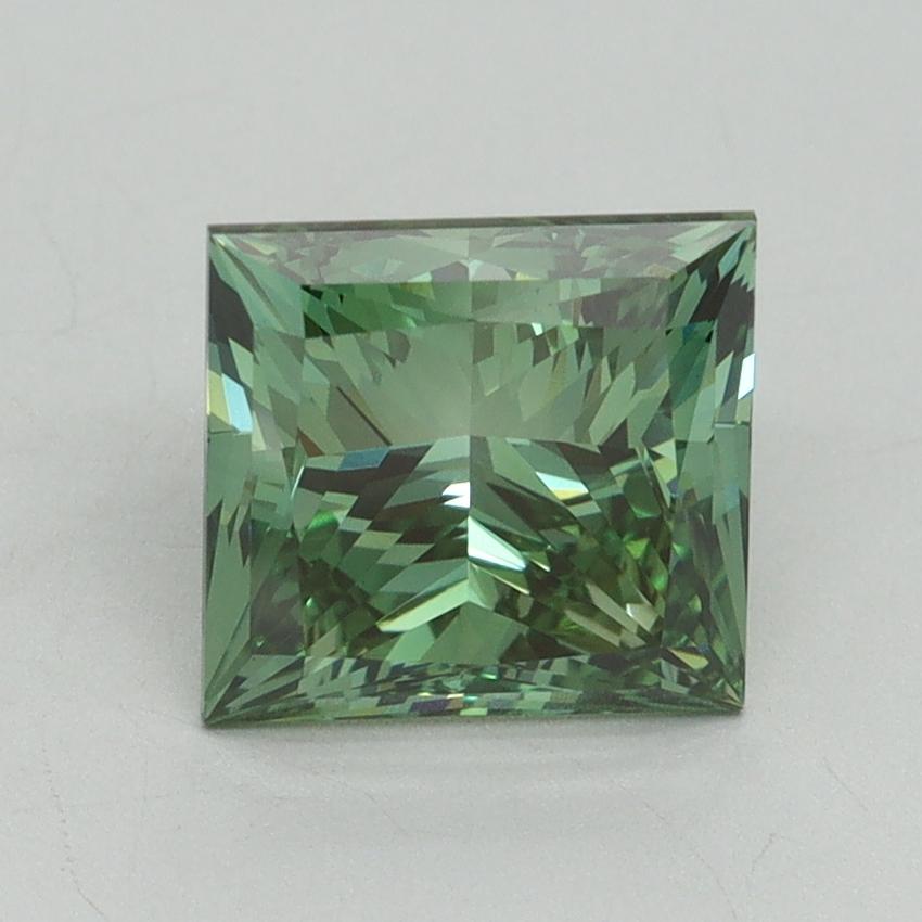 2.47 Ct. Fancy Vivid Green Princess Lab Grown Diamond
