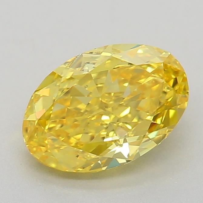 0.72 Ct. Fancy Vivid Yellow Oval Lab Grown Diamond
