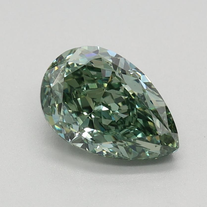 1.07 Ct. Fancy Vivid Green Pear Lab Grown Diamond