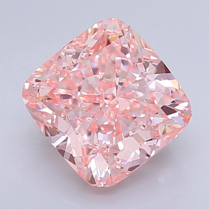 4.02 Ct. Fancy Vivid Pink Cushion Lab Grown Diamond