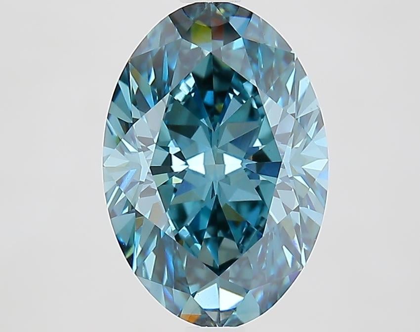 3.09 Ct. Fancy Vivid Blue Oval Lab Grown Diamond
