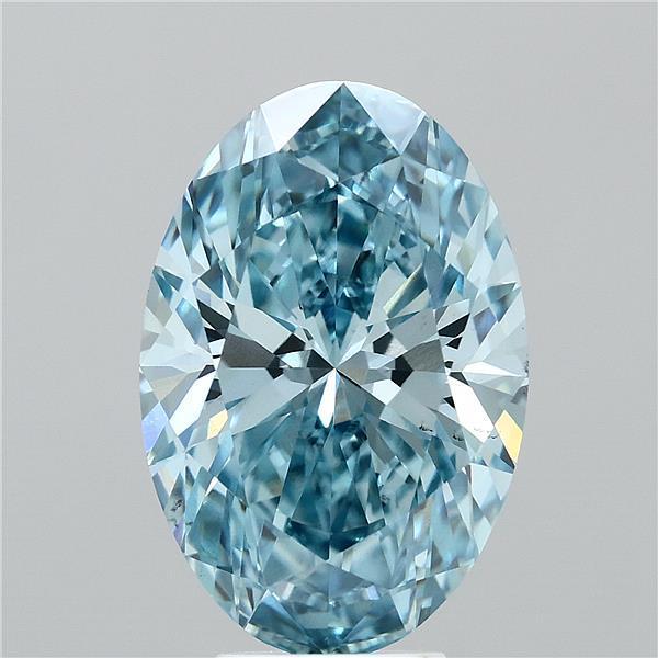 6.03 Ct. Fancy Vivid Blue Oval Lab Grown Diamond