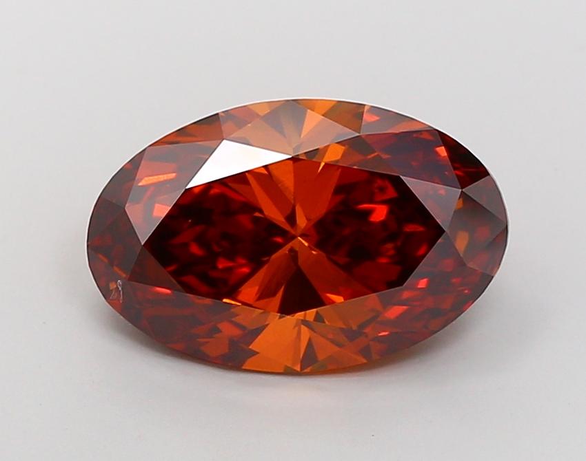 5.43 Ct. Fancy Deep Orange Oval Lab Grown Diamond