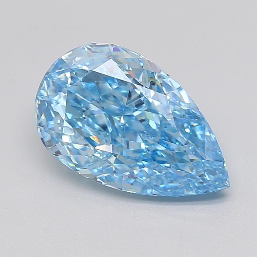 4.08 Ct. Fancy Vivid  Blue Pear Lab Grown Diamond
