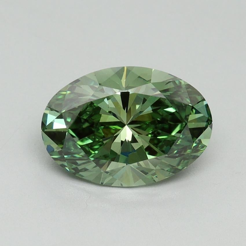 2.13 Ct. Fancy Vivid Pacific Green Oval Lab Grown Diamond