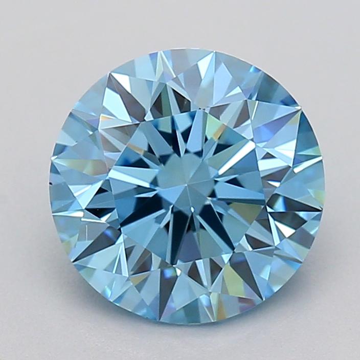 1.57 Ct. Fancy Vivid  Blue Round Lab Grown Diamond