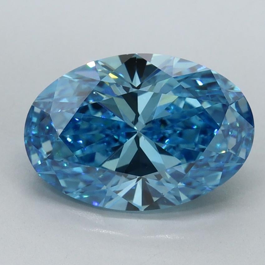 2.64 Ct. Fancy Vivid Malibu Blue Oval Lab Grown Diamond