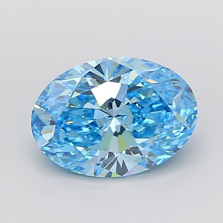 2.57 Ct. Fancy Vivid Blue Oval Lab Grown Diamond