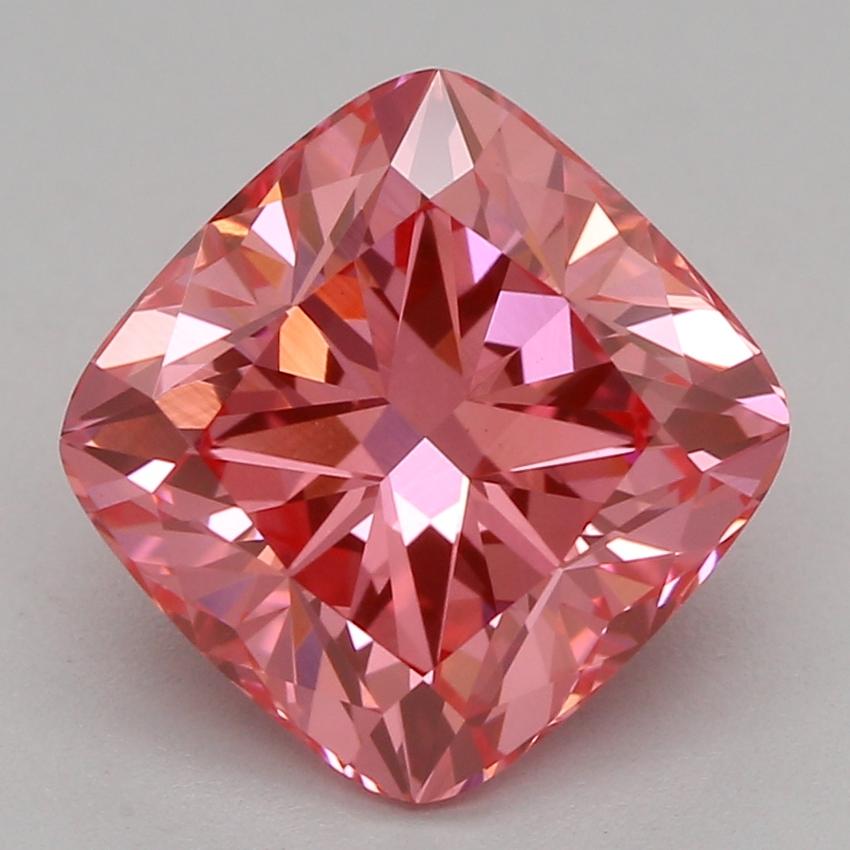2.09 Ct. Fancy Vivid Pink Cushion Lab Grown Diamond