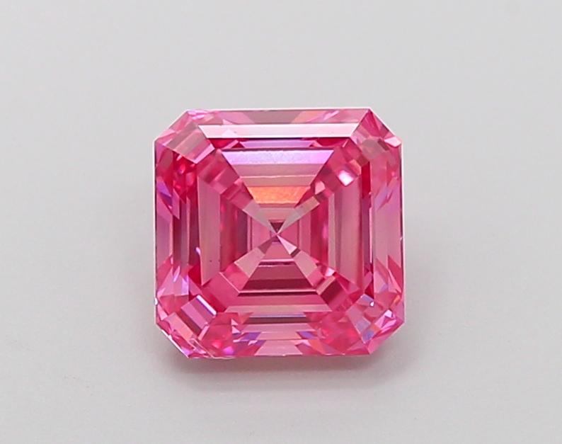 1.55 Ct. Fancy Vivid Pink Asscher Lab Grown Diamond