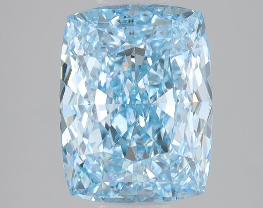 3.03 Ct. Fancy Vivid Blue Cushion Lab Grown Diamond