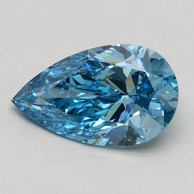 0.86 Ct. Fancy Vivid Blue Pear Lab Grown Diamond
