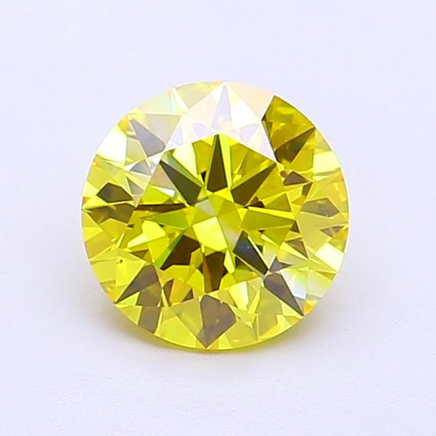 1.03 Ct. Fancy Vivid Yellow Round Lab Grown Diamond