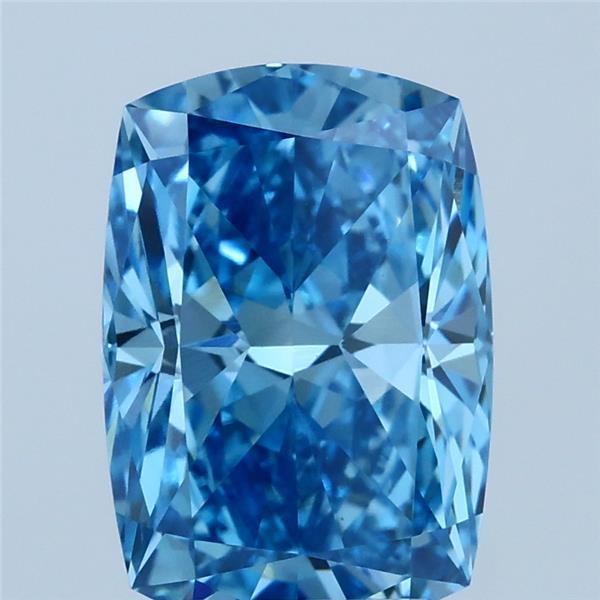 3.10 Ct. Fancy Vivid Blue Cushion Lab Grown Diamond