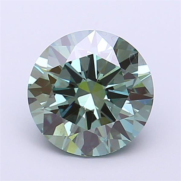 1.51 Ct. Fancy Vivid  Green Round Lab Grown Diamond