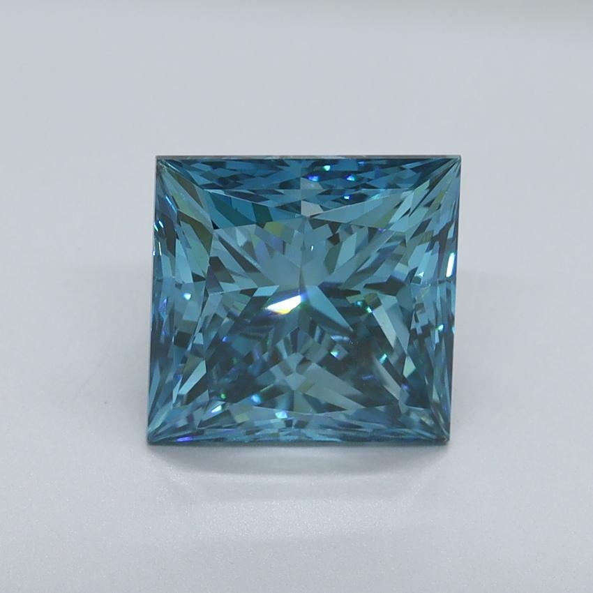 3.07 Ct. Fancy Vivid Malibu Blue Princess Lab Grown Diamond