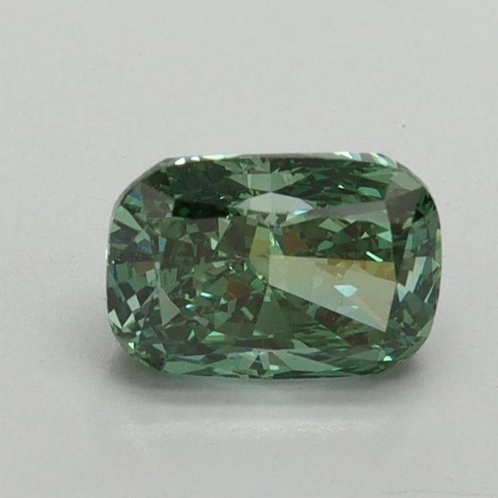 0.96 Ct. Fancy Vivid Pacific Green Cushion Lab Grown Diamond