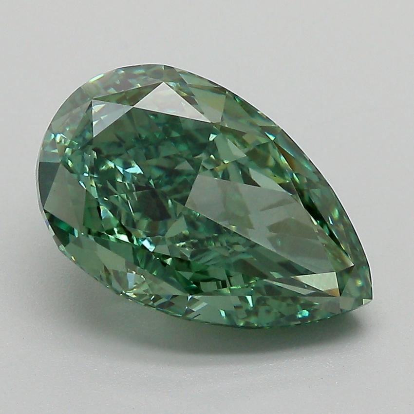 4.29 Ct. Fancy Vivid Green Pear Lab Grown Diamond