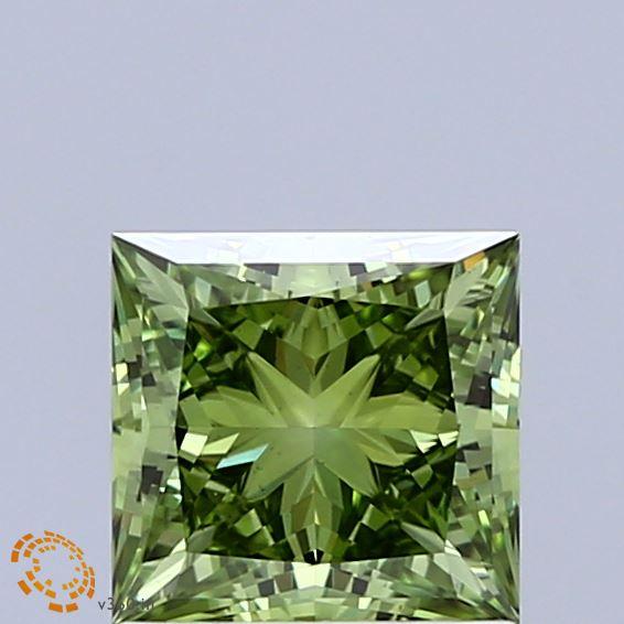 1.31 Ct. Fancy Vivid Green Princess Lab Grown Diamond